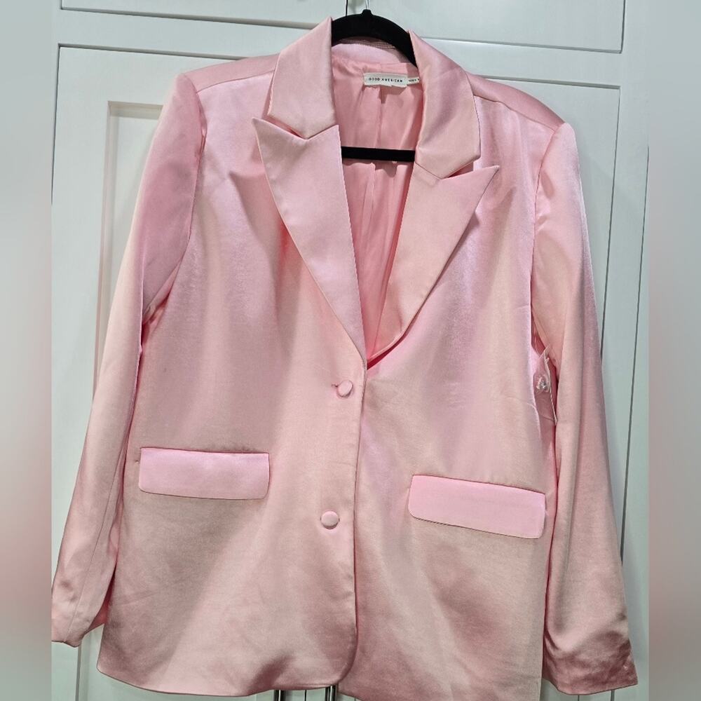NWT Good American Pink Satin Blazer – Size 0